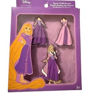NEW Disney Tangled  Interchangeable Magnetic Paper Doll Dress Enamel Pin Set!
